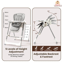 Infantso Swini 5-in-1 Baby High Chair & Swing – Adjustable, Foldable Feeding Chair with Dual Tray, Reclining Backrest & Footrest for 6 Months to 5 Years