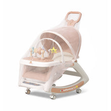 Infantso 5-in-1 Prime Baby Rocker – Multi-Functional Infant Seat with Mosquito Net, Toy Bar & Feeding Tray