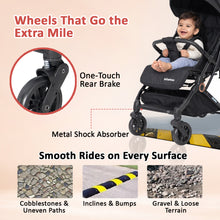 Infantso Ride-X Auto Fold Baby Stroller with One-Hand Fold, Mosquito Net, 5-Point Safety Harness, Shock Absorber Wheels & Compact Travel Design (0–3 Years, Up to 15kg)