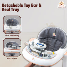 Infantso Vibe & Drive Multifunction 2-in-1 Baby Walker, Bouncer & Car Dashboard Activity Center with Music Tray, Push Handle, Safety Brakes, Adjustable Height & 360° Wheels