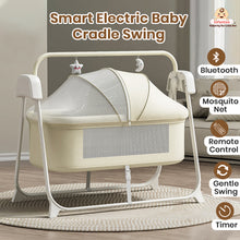 Smart Electric Baby Cradle Swing with Bluetooth Music, Remote & 5-Speed Timer – Safe Sleep Bassinet for Newborns to 18 Months