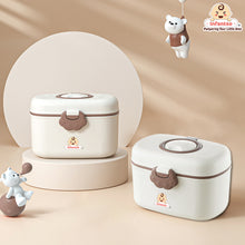 Infantso Feed Ease 2in1 Baby Milk Powder & Food Container (SMALL) – Bear Design | BPA-Free, Leak-Proof, Travel-Friendly with Spoon & Fork, Baby Essential Food Storage Box, Baby Milk Powder Box, Cute Bear Snack Box