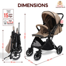 GlideX Travel Stroller: One-Hand Fold, Reclining Seat, Adjustable Canopy, 360° Wheels, 5-Point Harness, 0-3 Years, 15kg