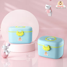 Infantso Feed Ease 2in1 Baby Milk Powder & Food Container (SMALL) – Bear Design | BPA-Free, Leak-Proof, Travel-Friendly with Spoon & Fork, Baby Essential Food Storage Box, Baby Milk Powder Box, Cute Bear Snack Box