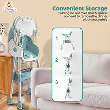 Infantso Feed-X 5-in-1 Multifunctional Baby High Chair | Convertible Feeding Chair for Infants & Toddlers | Adjustable Height, Foldable Design, Reclining Seat, Double Tray, Storage Basket & 5-Point Safety Harness