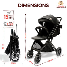 GlideX Travel Stroller: One-Hand Fold, Reclining Seat, Adjustable Canopy, 360° Wheels, 5-Point Harness, 0-3 Years, 15kg