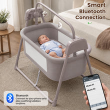 Smart Electric Baby Cradle Swing with Bluetooth Music, Remote & 5-Speed Timer – Safe Sleep Bassinet for Newborns to 12 Months