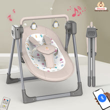 Automatic Swing Rocker with Bluetooth, Remote Control, 5 Speeds, Music, Timer, Mosquito Net & Toy Bar (0-2 Years), Holds weight upto 15kg
