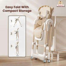 Infantso Swini 5-in-1 Baby High Chair & Swing – Adjustable, Foldable Feeding Chair with Dual Tray, Reclining Backrest & Footrest for 6 Months to 5 Years