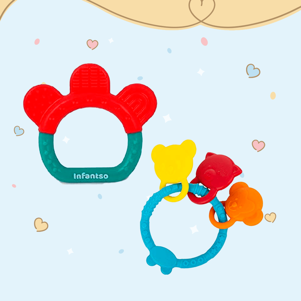 Soft Silicone Teethers Combo Offer Soothing Relief for Teething Babies (3+ months)