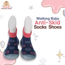 Polka Dot Anti-Skid Cotton Socks Shoes with Rubber Sole for Walking Babies & Toddlers (6-24 Months)