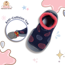 Polka Dot Anti-Skid Cotton Socks Shoes with Rubber Sole for Walking Babies & Toddlers (6-24 Months)
