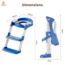 Infantso PLOOPI Step Potty Trainer Seat with Ladder for Kids (1–5 Years) | Foldable Design, 5-Level Height Adjustment, PU Cushion, Splash Guard & Safety Handles | Fits All Western Toilets