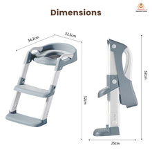 Infantso PLOOPI Step Potty Trainer Seat with Ladder for Kids (1–5 Years) | Foldable Design, 5-Level Height Adjustment, PU Cushion, Splash Guard & Safety Handles | Fits All Western Toilets
