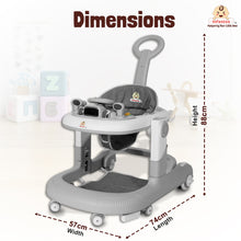 Infantso Vibe & Drive Multifunction 2-in-1 Baby Walker, Bouncer & Car Dashboard Activity Center with Music Tray, Push Handle, Safety Brakes, Adjustable Height & 360° Wheels