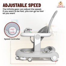 Infantso Vibe & Drive Multifunction 2-in-1 Baby Walker, Bouncer & Car Dashboard Activity Center with Music Tray, Push Handle, Safety Brakes, Adjustable Height & 360° Wheels