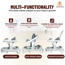 Infantso Vibe & Drive Multifunction 2-in-1 Baby Walker, Bouncer & Car Dashboard Activity Center with Music Tray, Push Handle, Safety Brakes, Adjustable Height & 360° Wheels