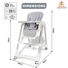 Infantso Swini 5-in-1 Baby High Chair & Swing – Adjustable, Foldable Feeding Chair with Dual Tray, Reclining Backrest & Footrest for 6 Months to 5 Years