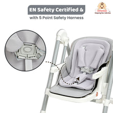 Infantso Swini 5-in-1 Baby High Chair & Swing – Adjustable, Foldable Feeding Chair with Dual Tray, Reclining Backrest & Footrest for 6 Months to 5 Years