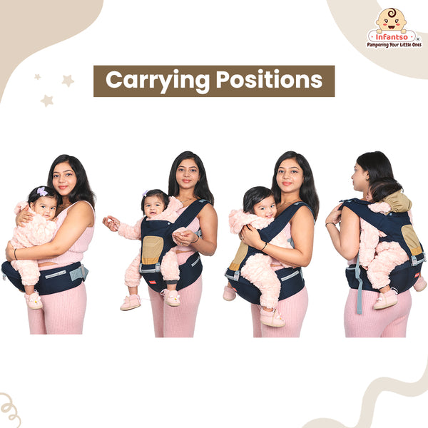Adjustable Hip Seat Baby Carrier with 4 Carry Positions for 03 to 24 Months