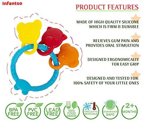 Animal Silicone Baby Teether, BPA-Free for Pain-Relief Easy Teething, Non-Toxic Food-Grade for 2+ Months Babies (Blue)