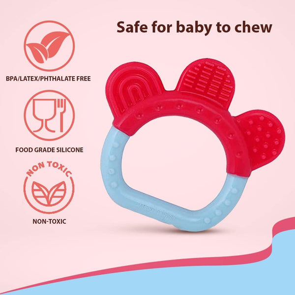 Silicone Baby Teether, BPA-Free for Pain-Relief Easy Teething, Non-Toxic Food-Grade for 2+ Months Babies Ring Green