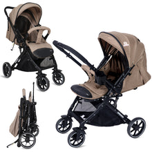 GlideX Travel Stroller: One-Hand Fold, Reclining Seat, Adjustable Canopy, 360° Wheels, 5-Point Harness, 0-3 Years, 15kg