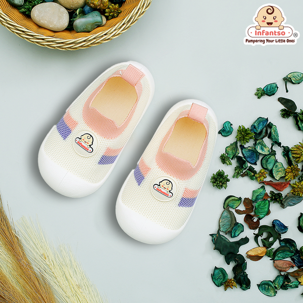 Nano Stripe Anti-Skid Socks Shoes with Rubber Sole for Walking Babies & Toddlers (06-24 Months)