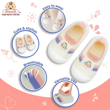Nano Stripe Anti-Skid Socks Shoes with Rubber Sole for Walking Babies & Toddlers (06-24 Months)