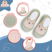 Teddy Toes Anti-Skid Cotton Socks Shoes with Rubber Sole for Walking Babies & Toddlers (6-24 Months)