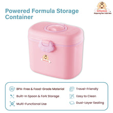 Infantso Feed Ease 2in1 Baby Milk Powder & Food Container (BIG) – Bear Design | BPA-Free, Leak-Proof, Travel-Friendly with Spoon & Fork, Baby Essential Food Storage Box, Baby Milk Powder Box, Cute Bear Snack Box
