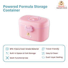 Infantso Feed Ease 2in1 Baby Milk Powder & Food Container (SMALL) – Bear Design | BPA-Free, Leak-Proof, Travel-Friendly with Spoon & Fork, Baby Essential Food Storage Box, Baby Milk Powder Box, Cute Bear Snack Box