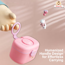 Infantso Feed Ease 2in1 Baby Milk Powder & Food Container (SMALL) – Bear Design | BPA-Free, Leak-Proof, Travel-Friendly with Spoon & Fork, Baby Essential Food Storage Box, Baby Milk Powder Box, Cute Bear Snack Box