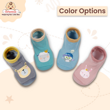 Cuddle Creatures Anti-Skid Cotton Socks Shoes with Rubber Sole for Walking Babies & Toddlers (6-24 Months)