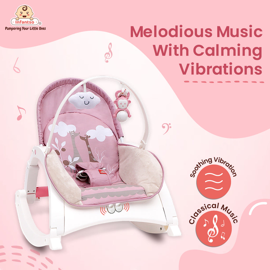 Nicu Auto Rocking Chair 4-in-1 Baby Manual Rocker for 0 to 3 Years, Chair for Newborn with Nec ...