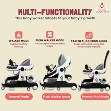 Premium Rectangular 4-in-1 Multi-functional Baby Walker: Walker, Bouncer, Feeding Tray, & Push Toy - Adjustable Speed & Height, Anti-Fall Brakes - 6-24 Months