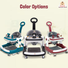 Premium Rectangular 4-in-1 Multi-functional Baby Walker: Walker, Bouncer, Feeding Tray, & Push Toy - Adjustable Speed & Height, Anti-Fall Brakes - 6-24 Months