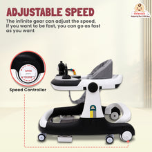 Premium Rectangular 4-in-1 Multi-functional Baby Walker: Walker, Bouncer, Feeding Tray, & Push Toy - Adjustable Speed & Height, Anti-Fall Brakes - 6-24 Months