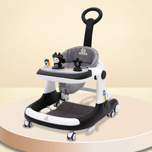Premium Rectangular 4-in-1 Multi-functional Baby Walker: Walker, Bouncer, Feeding Tray, & Push Toy - Adjustable Speed & Height, Anti-Fall Brakes - 6-24 Months