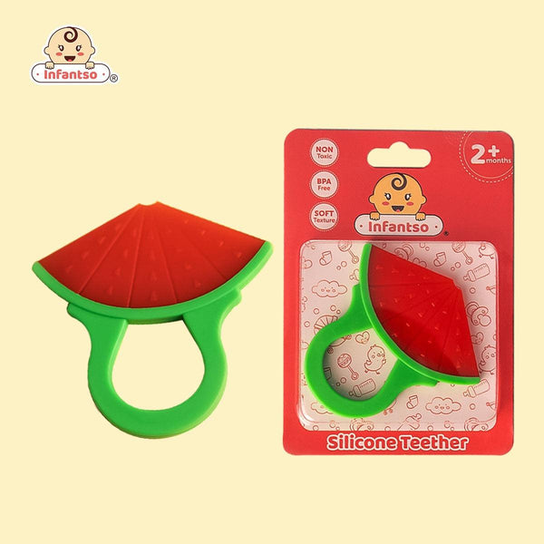 Watermelon Shape Silicone Baby Teether, BPA-Free for Pain-Relief Easy Teething, Non-Toxic Food-Grade for 2+ Months Babies