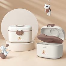 Infantso Feed Ease 2in1 Baby Milk Powder & Food Container (SMALL) – Bear Design | BPA-Free, Leak-Proof, Travel-Friendly with Spoon & Fork, Baby Essential Food Storage Box, Baby Milk Powder Box, Cute Bear Snack Box