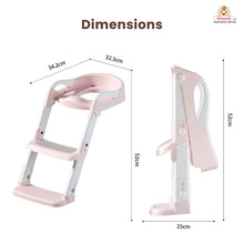 Infantso PLOOPI Step Potty Trainer Seat with Ladder for Kids (1–5 Years) | Foldable Design, 5-Level Height Adjustment, PU Cushion, Splash Guard & Safety Handles | Fits All Western Toilets