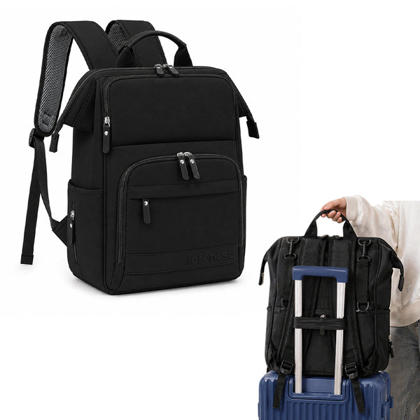 Infantso Diaper Bag Backpack, Large Capacity Baby Bag with Insulated Bottle Holders, Water-Resistant Maternity Bag, Multi-Compartments, Stroller Compatible Travel Bag for Moms & Dads