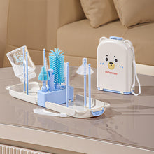 Infantso Foam-O 7-in-1 Baby Bottle Cleaning Brush Set – Silicone Bottle Cleaner Kit for Newborn Essentials with Pacifier Brush, Straw Brush, Drying Rack & Soap Dispenser