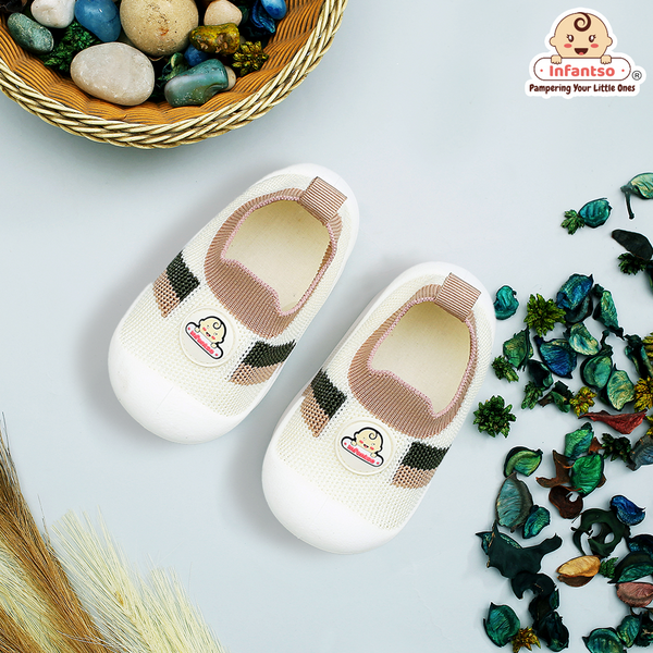 Nano Stripe Anti-Skid Socks Shoes with Rubber Sole for Walking Babies & Toddlers (06-24 Months)