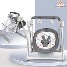 Automatic Swing Rocker with Bluetooth, Remote Control, 5 Speeds, Music, Timer, Mosquito Net & Toy Bar (0-2 Years), Holds weight upto 15kg