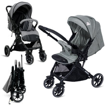 GlideX Travel Stroller: One-Hand Fold, Reclining Seat, Adjustable Canopy, 360° Wheels, 5-Point Harness, 0-3 Years, 15kg
