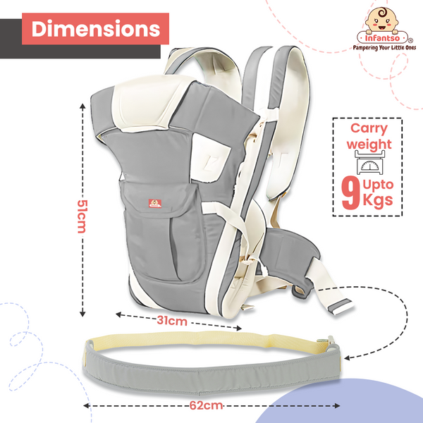 Dimensions, maximum weight capacity: 9 kilograms, lightweight baby carrier