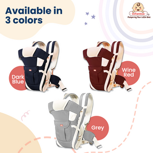 3 colors: wine red, dark blue, grey