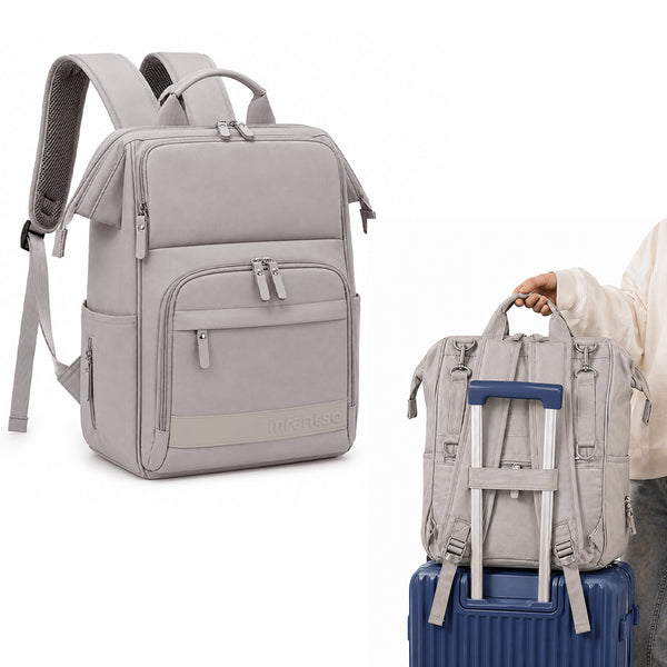 Infantso Diaper Bag Backpack, Large Capacity Baby Bag with Insulated Bottle Holders, Water-Resistant Maternity Bag, Multi-Compartments, Stroller Compatible Travel Bag for Moms & Dads